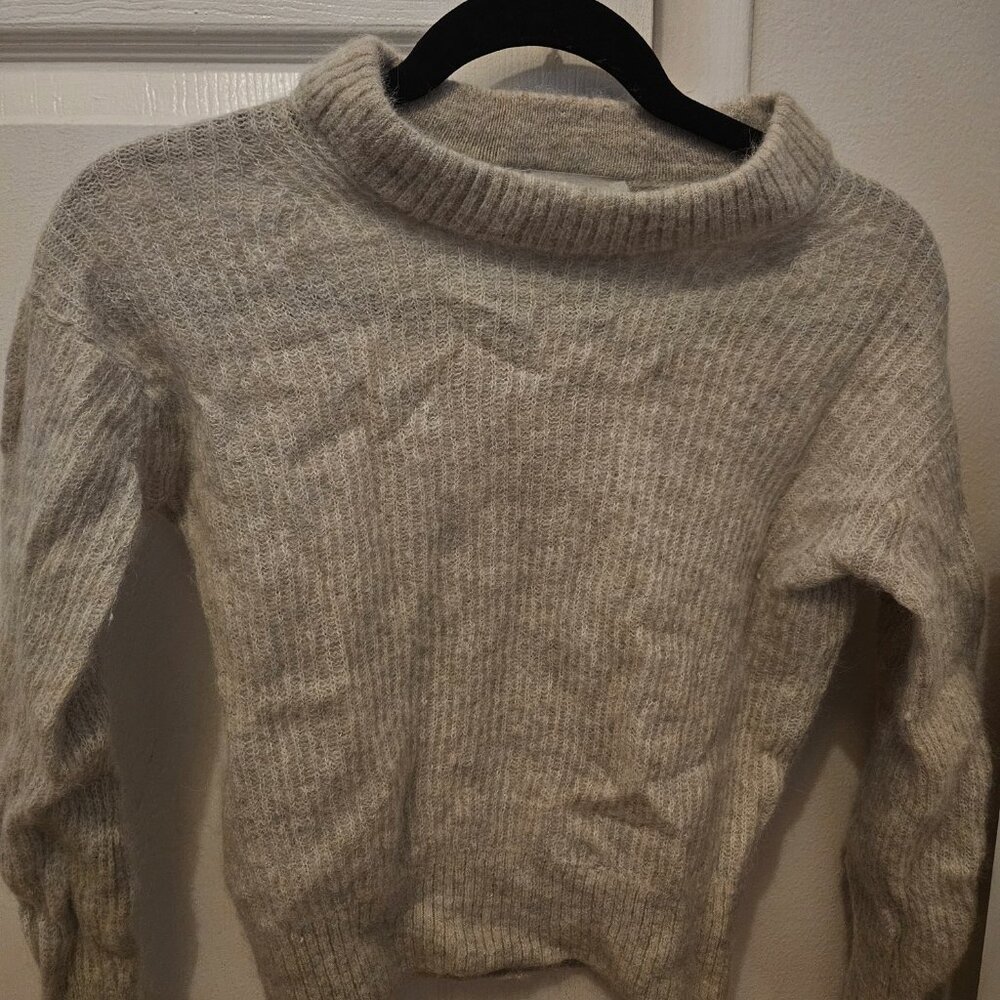 Everlane alpaca merino wool blend cropped pullover sweater size XXS